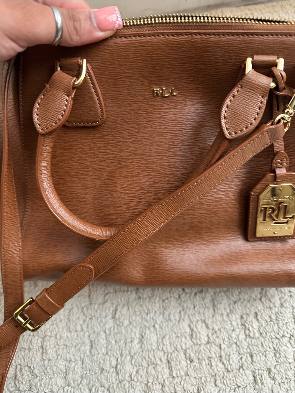 Ralph Lauren Tan Leather Satchel